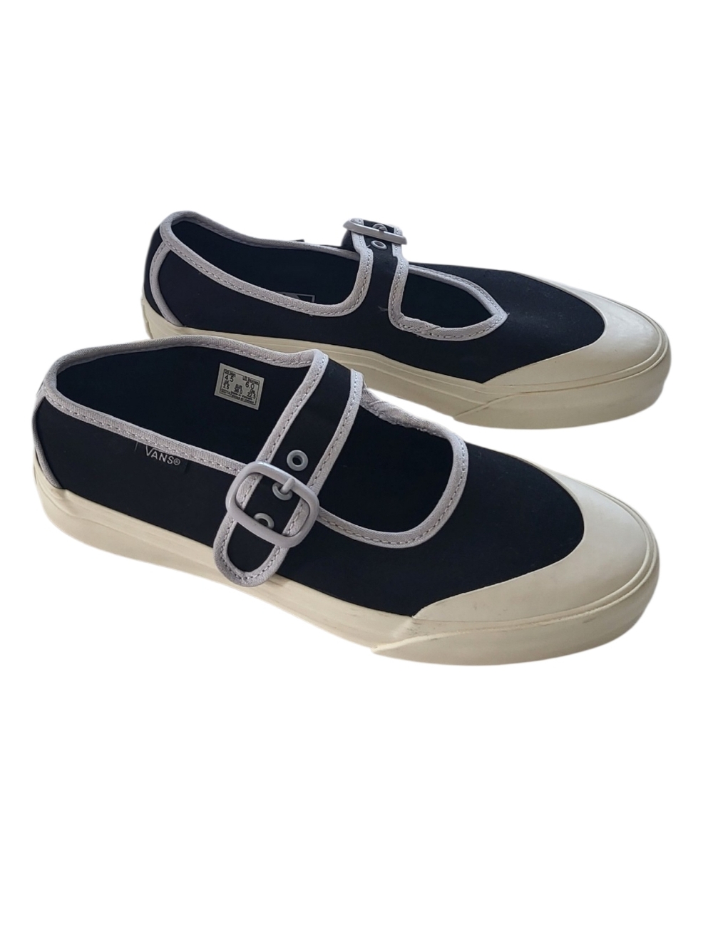 Vans Mary Jane Ballerina Black Lilac Buckle Sneakers Women Size 6